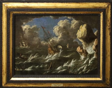 Jan Peeters il Vecchio — Navi e una galea naufragate vicino a delle scofgliere